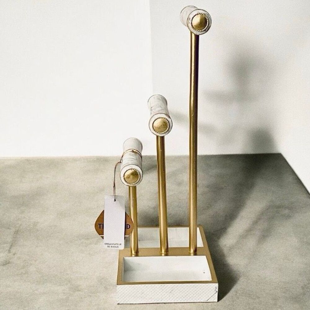 NWT Made in Thailand Gorgeous 16” Tall jewelry 3 rods square Tray Organizer - Picture 6 of 12